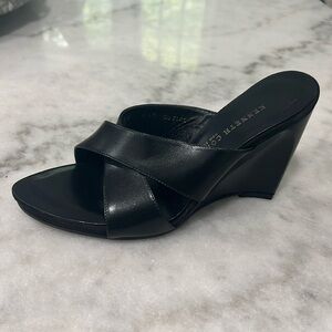 New Kenneth Cole New York wedge heels (black) new w/no tags leather upper.